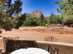 A view of the red rocks from the back patio